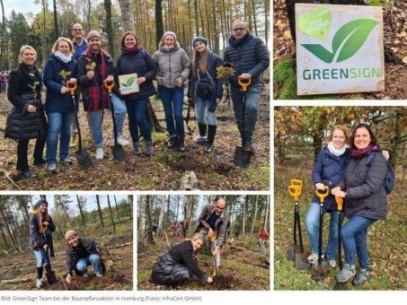 Baumpflanz-Aktion im Hamburger Forst Klövensteen: GreenSign Team schafft neue Lebensräume