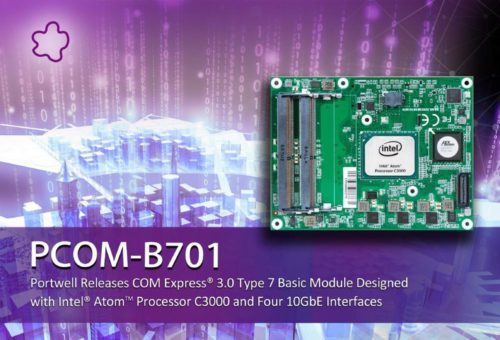 Portwell kündigt das PCOM-B701 an, ein COM Express® 3.0 Type 7 Basis Modul mit Intel® Atom™ Prozessoren der C3000 Serie und vier 10GBE Schnittstellen