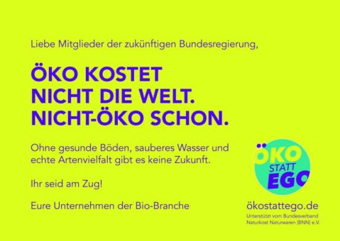 „Öko statt Ego“-Plakataktion: „Liebe zukünftige Bundesregierung, Ihr seid am Zug!“
