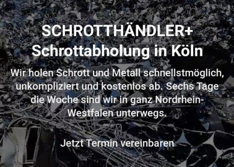 Die Schrottabholung Köln : ist vollkommen unkompliziert. Wir holen den Schrott von Ihnen sofort ab