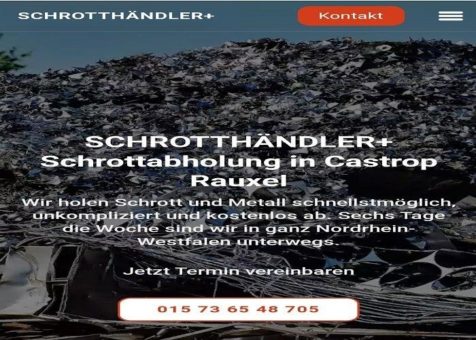 Schrottabholung Castrop Rauxel ist mit uns professionell und schnell erledigt
