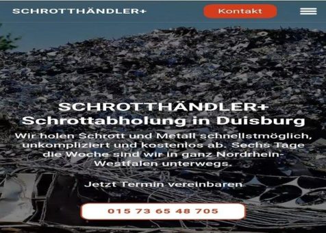 Die Schrottabholung Duisburg holt den Schrott und Metalle kostenfrei und unkompliziert direkt vom Kunden zuhause ab