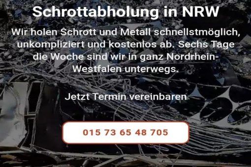 Schrottentsorgung durch kostenlose Schrottabholung in NRW und Umgebung