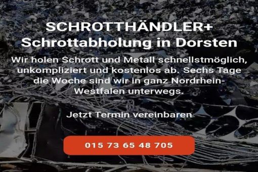 Schrottabholung Dorsten wird das kostenlose Altmetallschrott loswerden