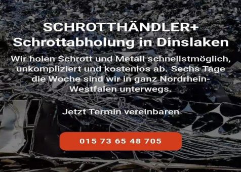 Kostenlose Schrottabholung in Dinslaken durch professionelle mobile Schrotthändler