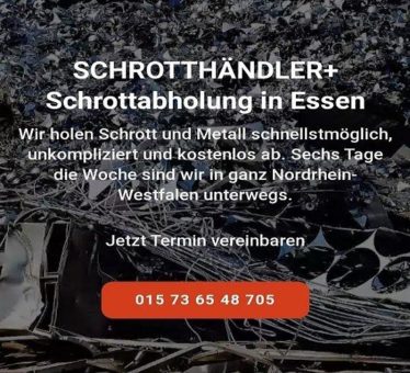 in Essen und Umgebung Schrottabholung garantiert kostenlos Altmetall loszuwerden