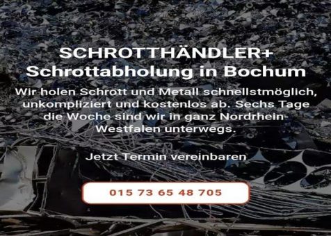 Altmetallschrott loszuwerden ob Sie Geschäfts- oder Privatkunde sind / Sie holt alles durch die Schrottabholung Bochum