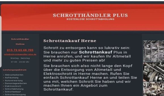 Schrottankauf in Herne & Denn wir zahlen bares Geld für Ihren Schrott und Altmetallen
