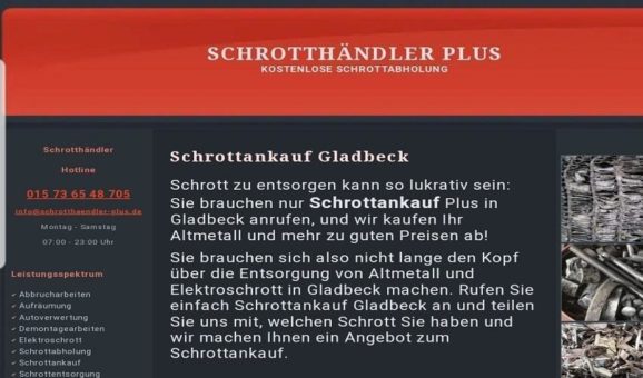 Schrottankauf Gladbeck & fairer Altmetall Ankauf und kostenlos inklusive Demontage