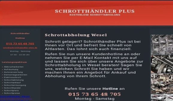 Schrott loswerden ➜ kostenlos inklusive Demontage durch ➜ Schrottabholung Wesel