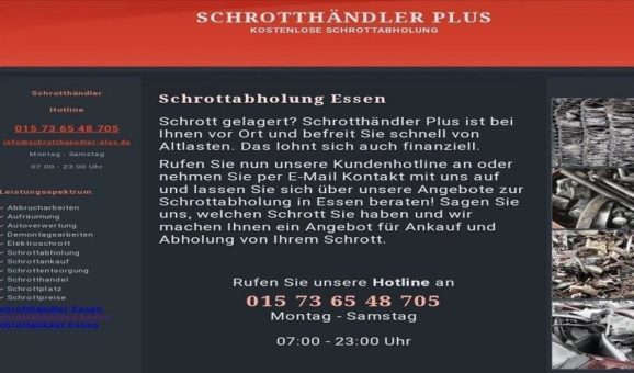 Schrottabholung Altmetall und Schrott von Ihrem Ort in Essen Schneller Service
