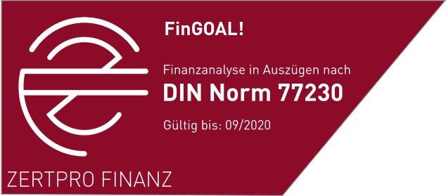 Zertifizierung der FinGOAL! Finanzanalyse für Privatkunden nach DIN-Norm 77230