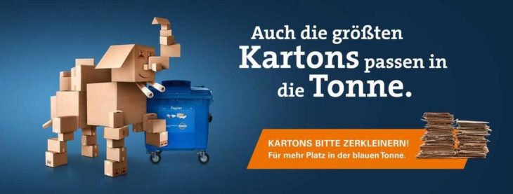 AWM bittet dringend Kartonagen zu zerkleinern