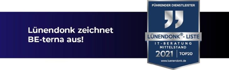 Lünendonk Ranking 2021:  BE-terna mit stabilem Wachstum auf dem Weg in die Top 10