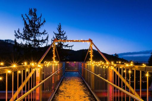 In Bad Harzburg leuchten die Tourist-Information, die Krone des Baumwipfelpfades, das Werner von Siemens Gymnasium und die Canossa-Säule am 25. November Orange