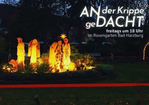Weihnachtskrippe im Rosengarten
