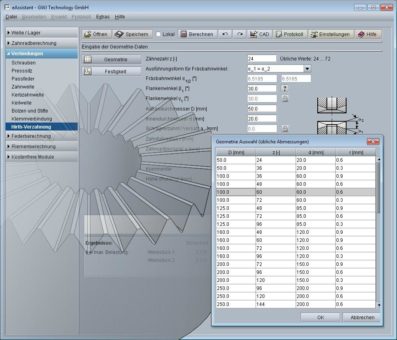 Hirth-Verzahnungen online berechnen