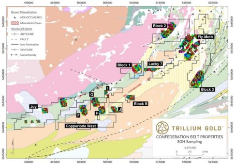 Trillium Gold entdeckt mehrere Goldanomalien entlang der Confederation Belt Liegenschaften in Red Lake in Ontario