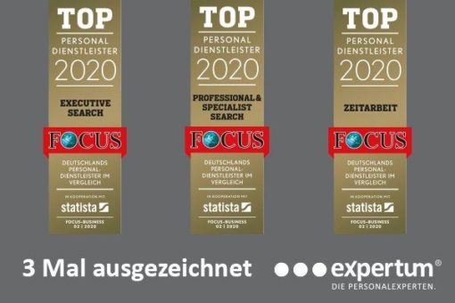 FOCUS-Magazin zeichnet expertum auf Basis einer Umfrage des Statistikexperten Statista aus