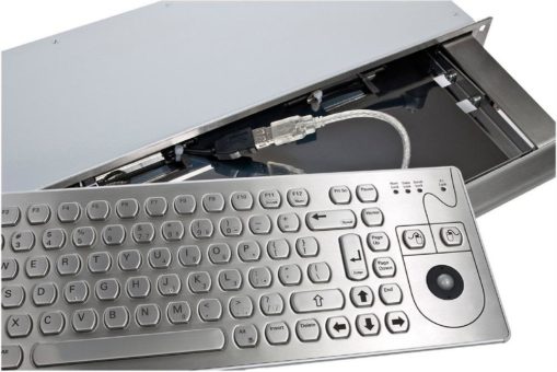 Schlanke KSS-19 Tastaturschublade mit robuster PC Tastatur