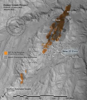 Skeena meldet Erweiterung der neuen Zone 23 auf Eskay Creek mit 2,00 g/t AuEq über 40,50 Meter