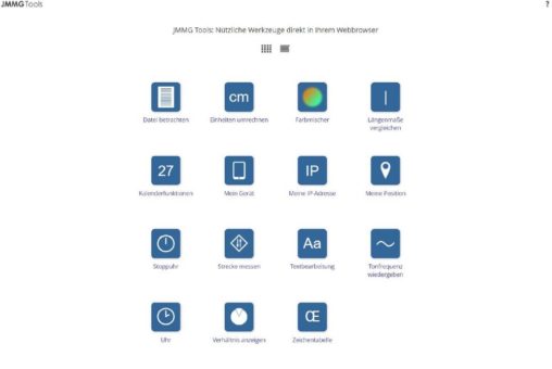JMMG Tools: Die webbasierte Werkzeugsammlung