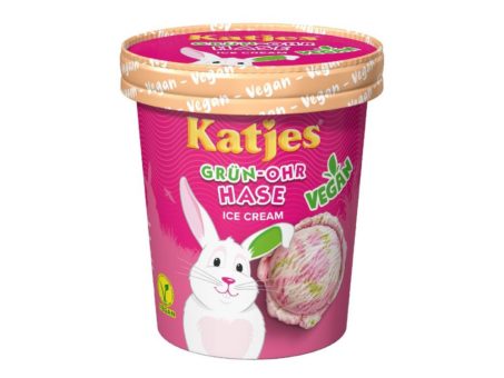 Veganer Grün-Ohr Hase jetzt auch im Eis Regal: Katjes x DMK Group gehen Kooperation ein.