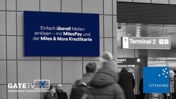 Miles & More wirbt streuverlustfrei am Airport mit Addressable Gate TV