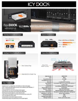 Produktankündigung: Trägerloses internes Dock für 1x U.2 NVMe PCIe 4.0 SSD in 1x 3,5″ Schacht
