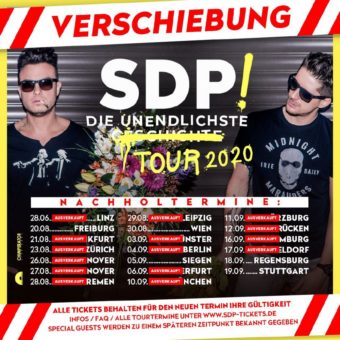 Wird verlegt: SDP Die Unendlichste Tour 2019 präs. von 4 plus 1 Konzerte GmbH