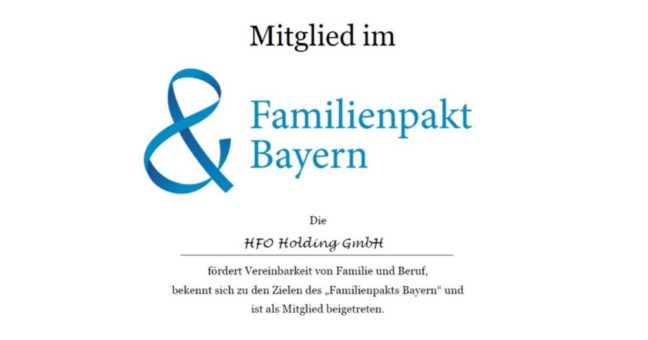 Mit dabei: HFO Gruppe ist Teil des ‚Familienpakts Bayern‘