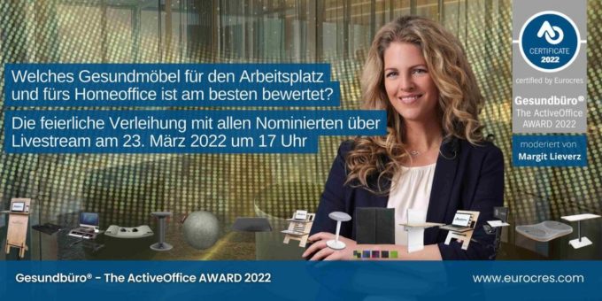 Gesundbüro® – The ActiveOffice AWARD 2022 am 23.03.2022 – die feierliche Verleihung über Livestream um 17 Uhr