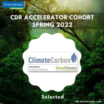 Erfolgreich aufgenommen nach strengem Auswahlverfahren:     ClimateCarbon ist Teil des Carbon Removal ClimAccelerator