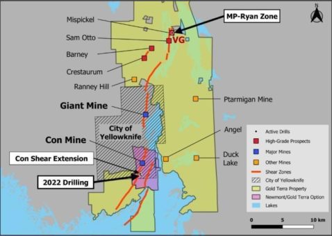 Gold Terra durchschneidet 19,00 g/t Gold auf 4,0 Metern, einschließlich 73,9 g/t Gold auf 1 Meter im Gebiet Mispickel aus neuer erweiterter hochgradige Zone MP-Ryan im Yellowknife City Goldprojekt
