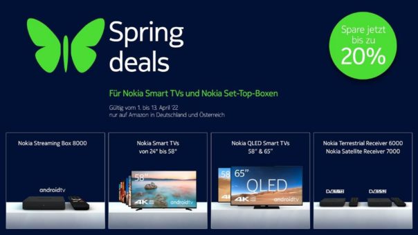 Bis zu 20 Prozent sparen: Spring Deals für Nokia Smart TVs und Nokia Streaming-Geräte exklusiv auf Amazon