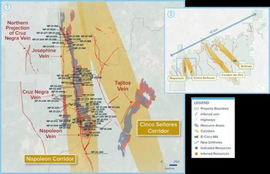 Vizsla Silver erweitert Ader Napoleon auf 2.500 Meter Länge und über 500 Meter unter der Oberfläche bei Panuco