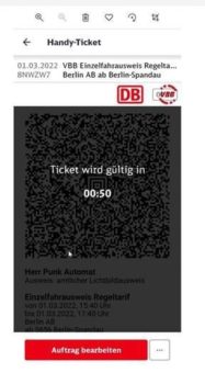 Update des Handyticketings im VBB:  2-Minuten-Zähler beim Handyticketkauf via App wird sukzessive abgelöst
