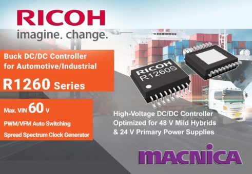Neue R1260-Serie: 60 V Buck DC/DC-Controller mit synchroner Gleichrichtung und VFM/PWM Steuerung, geeignet für Anwendungen im Automobil- und Industrieelektronikbereich