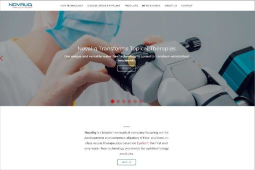 Die Novaliq GmbH aus Heidelberg präsentiert sich auf einer neuen Internetseite