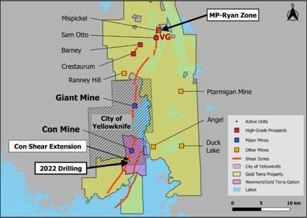 Gold Terra durchschneidet 3,59 g/t Gold auf 7 Metern, einschließlich 8,02 g/t Gold auf 2 Metern auf Neuer Hochgradiger MP-Ryan Zone auf Mispickel Gebiet im Yellowknife City Gold Project