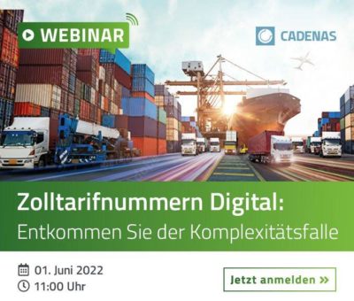 Webinar: Zolltarifnummern DIGITAL – So entkommen Sie der Komplexitätsfalle (Webinar | Online)