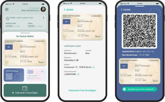 Verimi-App bringt Personalausweis, Führerschein und EU COVID-Zertifikate in einem intuitiven ID-Wallet auf dem Smartphone zusammen