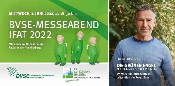 Film ab für die Preisträger der GRÜNEN ENGEL 2022 auf dem bvse-Messeabend zur IFAT