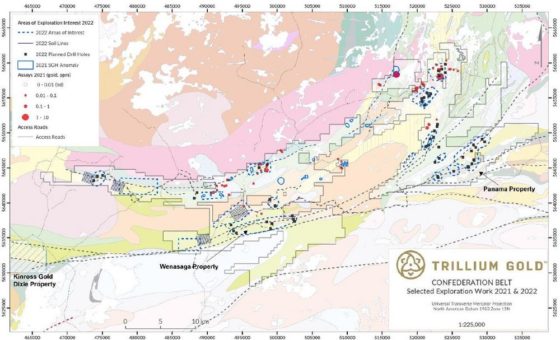 Trillium Gold beginnt mit regionalem 2022 Explorationsprogramm auf 72 km langem Confederation Belt Grundstück in Red Lake in Ontario