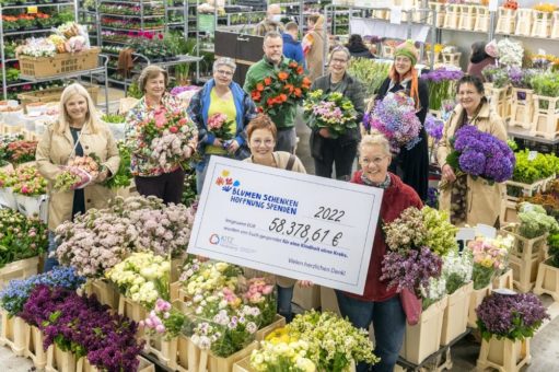 Floristen in ganz Deutschland sammeln 58.378 Euro für bessere Behandlungschancen krebskranker Kinder