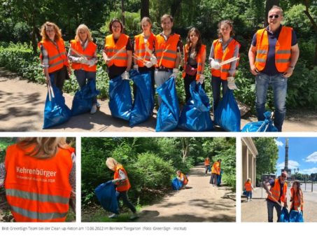 Clean-up Aktion im Berliner Tiergarten: GreenSign geht mit gutem Beispiel voran