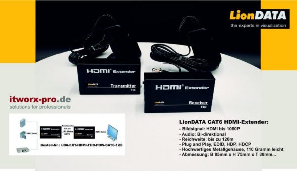 itworx-pro GmbH: Das neue LionDATA CAT 6 HDMI-Extender-Set
