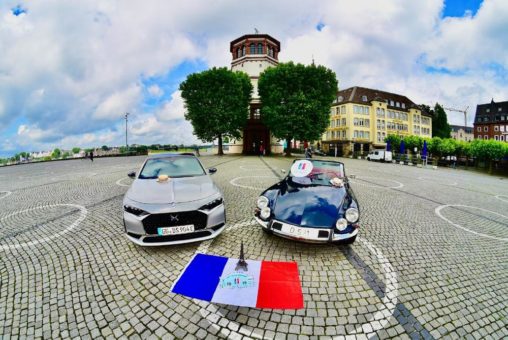 DS 9 E-Tense an der Spitze der größten französischen Oldtimer-Rallye „Tour de Düsseldorf“
