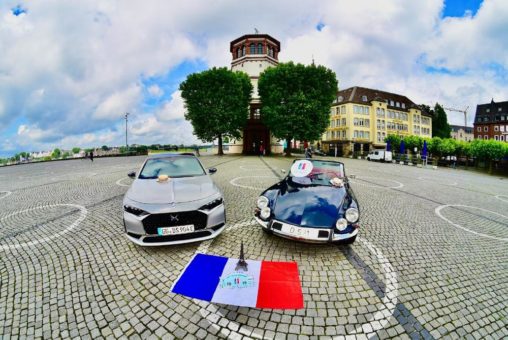 DS 9 E-Tense an der Spitze der größten französischen Oldtimer-Rallye „Tour de Düsseldorf“