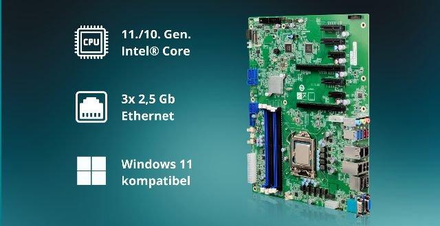 ATX-Mainboard mit sieben PCIe-Steckplätzen und 11./10. Gen. Intel CPU